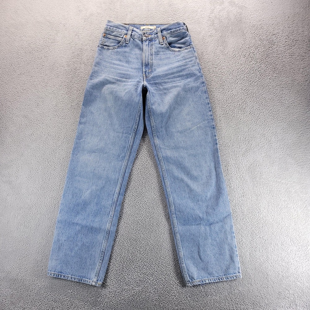 Levi's Jeans Women 25 Blue Dad Jean High Rise Relaxed Straight Light Wash 79770